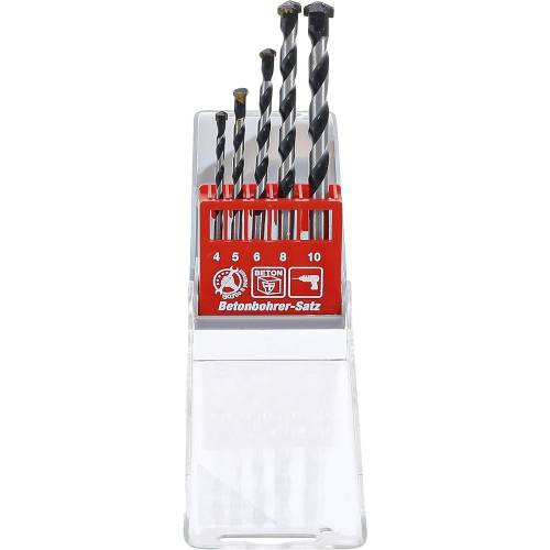 Jeu de Mèches pour Béton 4-10 mm - 5 pcs - Acier Durable - Perçage Précis et Efficace - D-Work