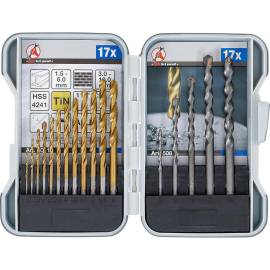 Jeu de Forets Combinés 1,5-10 mm - 17 Pièces - Acier Haute Qualité - Perçage Précis et Polyvalent - BGS