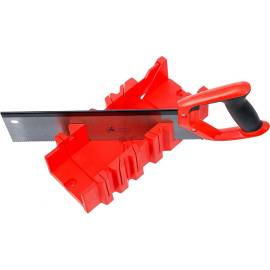 Boîte à Onglets Matière Plastique 300x130x80 mm - Avec Scie à Dos - Pratique et Durable - BGS