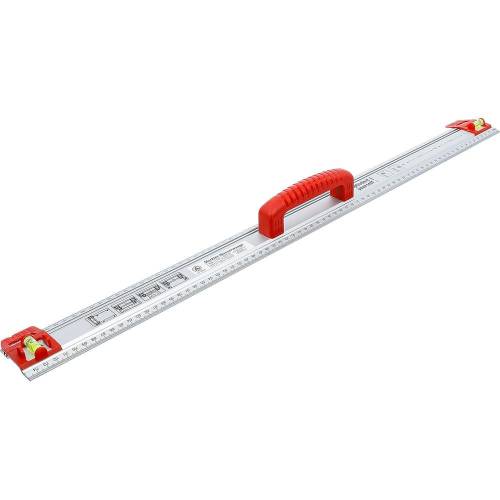 Règle de Coupage et de Marquage 750 mm - Poignée et Niveau à Bulle - Précision et Confort d Utilisation - BGS