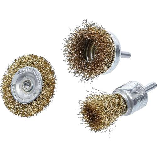 Jeu de Brosses à Fil d Acier 3 Pièces - Ø25 à 50 mm - Résistantes et Polyvalentes - - BGS