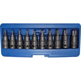 Jeu de Douilles et Embouts Choc 12,5 mm (1/2) Profil T Torx T20-T70 - 10 pcs - Précision et Robustesse - D-Work