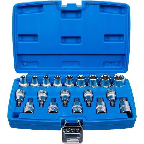 Jeu de Douilles et Embouts 12,5 mm (1/2 ) - Profil E et Torx - 19 Pièces - Polyvalence et Précision - BGS