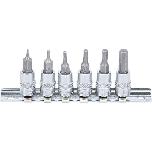 Jeu de Douilles et Embouts 6,3 mm (1/4) 1,5-6 mm - Six Pans Intérieurs - 6 pcs - Polyvalence et Précision - D-Work