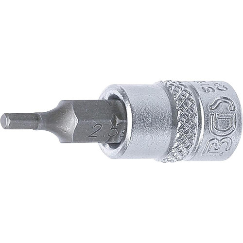 Douille à Embouts 6,3 mm (1/4 ) - Six Pans Intérieurs 2,5 mm - Précision et Robustesse - BGS