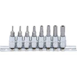 Jeu de 8 Douilles et Embouts - Empreinte Carré Femelle 6,3 mm, Six Pans Femelle 2-7 mm - Polyvalence et Précision - BGS
