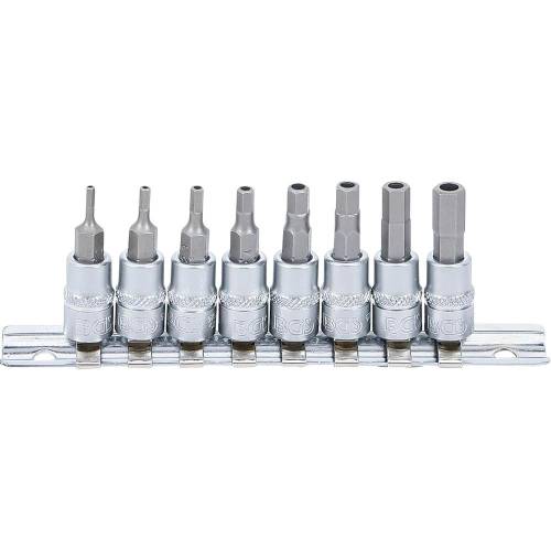 Jeu de 8 Douilles et Embouts - Empreinte Carré Femelle 6,3 mm, Six Pans Femelle 2-7 mm - Polyvalence et Précision - D-Work