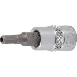 Douille à Embouts 1/4 - Empreinte Carré Femelle 6,3 mm, Six Pans Femelle Ø4 mm - Précision et Robustesse - BGS