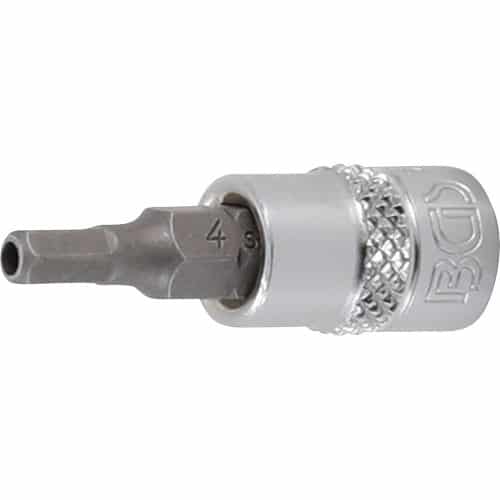 Douille à Embouts 1/4 - Empreinte Carré Femelle 6,3 mm, Six Pans Femelle Ø4 mm - Précision et Robustesse - BGS