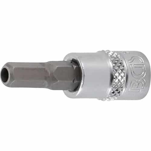 Douille à Embouts 1/4 - Empreinte Carré Femelle 6,3 mm, Six Pans Femelle 5 mm - Précision et Robustesse - BGS