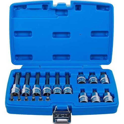 Jeu de Douilles et Embouts 18 Pièces - Profil T Torx avec Perçage - Polyvalent et Pratique - BGS