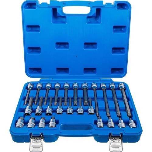 Jeu de Douilles et Embouts 12,5 mm (1/2 ) - Denture Multiple Intérieure XZN - 26 Pièces, Résistant et Polyvalent - BGS