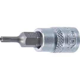 Douille à Embouts 6,3 mm (1/4) Profil TS Torx Plus - Perçage TS10 - Précision et Fiabilité, Acier - D-Work