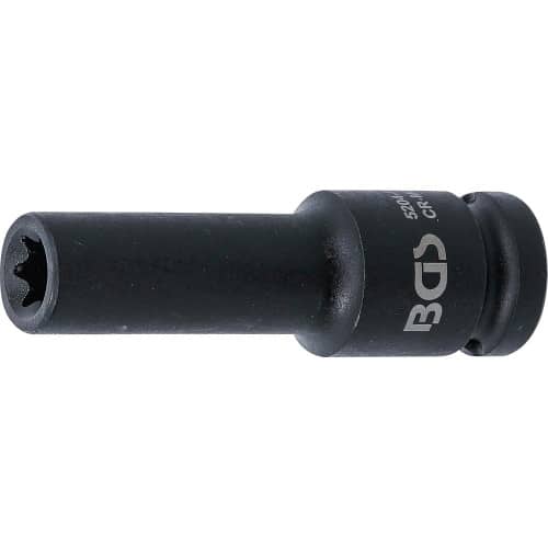 Douille à Choc Longue Profil E 12,5 mm (1/2) E12 - Acier Résistant - Usage Professionnel et Durable - D-Work