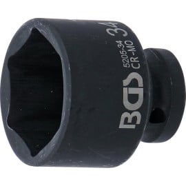 Douille à Choc Six Pans 12,5 mm (1/2 ) 34 mm - Acier Résistant - Usage Professionnel - BGS