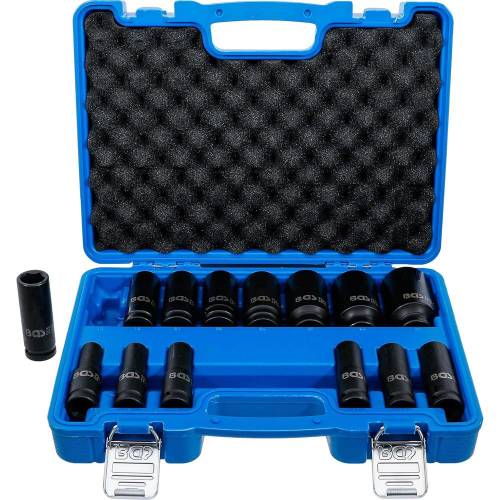 Jeu de Douilles à Choc Six Pans 12,5 mm (1/) 10-32 mm - 14 pcs - Acier Résistant et Précision Professionnelle - D-Work