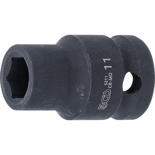 Douille à Choc Six Pans 12,5 mm (1/2 ) - 11 mm - Acier Résistant - Usage Professionnel - BGS