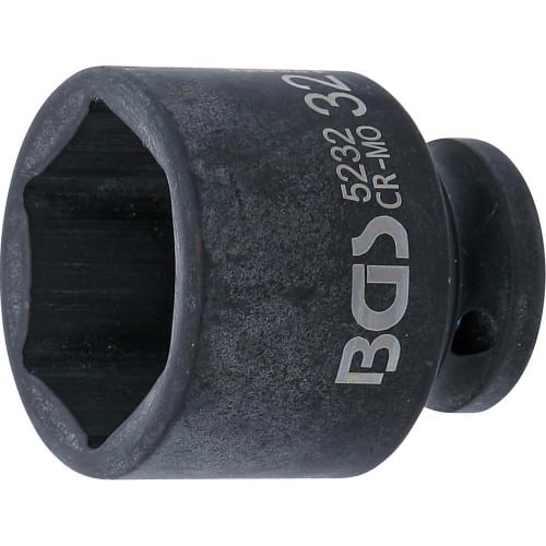 Douille à Choc Six Pans 12,5 mm (1/2 ) 32 mm - Acier Résistant - Usage Professionnel - BGS