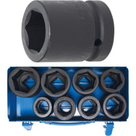 Jeu de Douilles à Choc Six Pans 27-50 mm - 8 Pièces - Résistant et Polyvalent - BGS