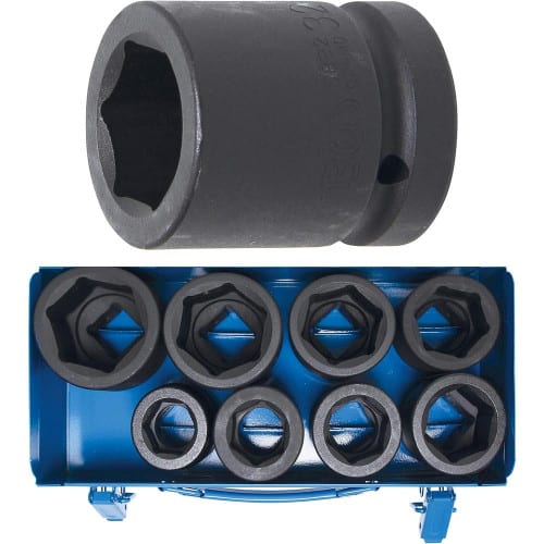 Jeu de Douilles à Choc Six Pans 27-50 mm - 8 Pièces - Résistant et Polyvalent - BGS