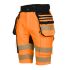 Bermuda HV de Travail Taille 42 – Orange Fluo – Haute Visibilité et Confort – Idéal pour le Travail Extérieur - NINE WORTHS