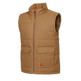 Gilet de Travail Sans Manches Noah - Taille S - Camel - Résistant et Confortable - NINE WORTHS