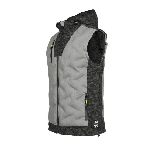 Doudoune de Travail Sans Manches Barres - Taille M - Gris Chiné - Résistant et Confortable - NINE WORTHS