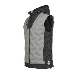 Doudoune de Travail Sans Manches Barres - Taille 4XL - Gris Chiné - Résistant et Confortable - NINE WORTHS