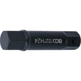Embout 100 mm - Six Pans Intérieurs 24 mm, D.22 mm - Précision et Robustesse - Acier, Pro - D-Work