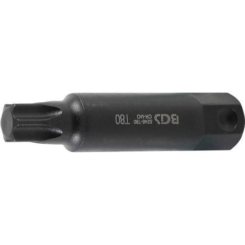 Embout T80 Torx 100 mm - Profil T, 22 mm - Précision et Durabilité - Chrome-Vanadium, Zones Difficiles - D-Work