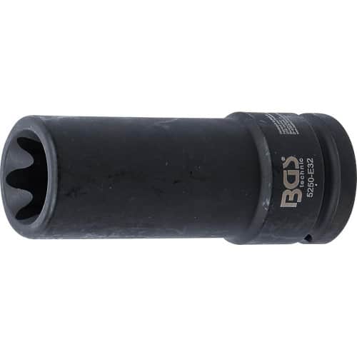 Douille à Choc Longue Profil E 20 mm (3/4 ) E32 - - Puissance et Durabilité - BGS