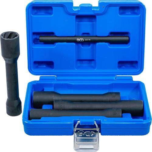 Jeu de Douilles Spiralées Longues 12,5 mm (1/2) 17-22 mm - 5 pcs - Extraction Facile des Vis Endommagées - D-Work