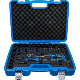 Coffret de Douilles à Choc 6,3 mm (1/4\) et 12,5 mm (1/2\) - 69 pcs - Acier Résistant - Usage Professionnel et Domesti - D-Work