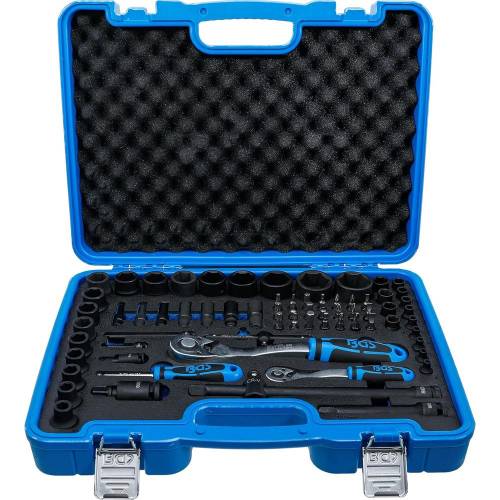 Coffret de Douilles à Choc 6,3 mm (1/4\) et 12,5 mm (1/2\) - 69 pcs - Acier Résistant - Usage Professionnel et Domesti - D-Work