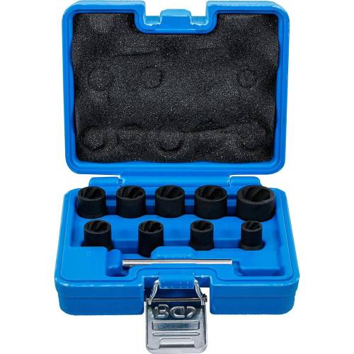Jeu de Douilles Spiralées 10 pcs 10-19 mm - Extracteur de Vis 3/8 - Réparation Facile et Efficace - D-Work