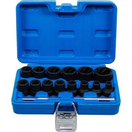 Jeu de Douilles Spiralées 16 Pièces 8-27 mm - Extracteur de Vis 12,5 mm (1/2 ) - Résistant et Pratique pour Dévissage - BGS