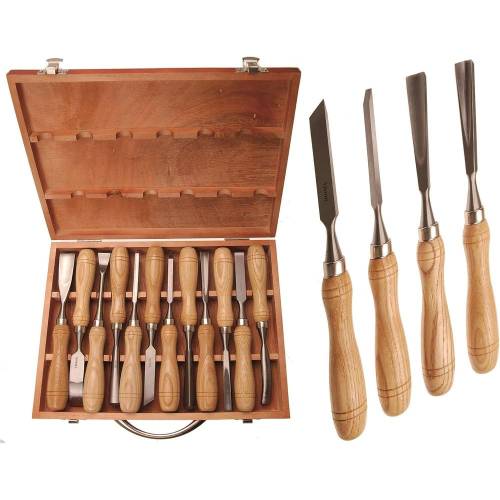 Jeu de Ciseaux à Bois 12 Pièces - Acier Durable - Précision et Confort d Utilisation - BGS