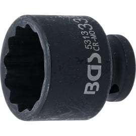 Douille à Choc 12 Pans 12,5 mm (1/2) 33 mm - Acier Résistant - Usage Professionnel et Précis - D-Work