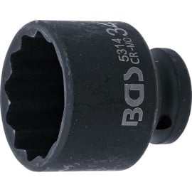 Douille à Choc 12,5 mm (1/2 ) 34 mm - Douze Pans - Puissance et Précision - BGS