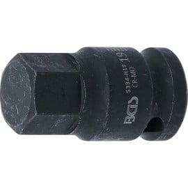 Douille à Embouts à Choc 42 mm - 12,5 mm (1/2 ), Six Pans Intérieurs 19 mm - Résistante et Précise - BGS