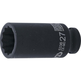 Douille à Choc Longue 12,5 mm (1/2 ) - 27 mm, Douze Pans - Résistante et Précise - BGS