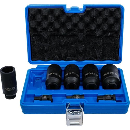 Jeu de Douilles Spéciales pour Arbres d'Entrée 27-36 mm - 8 pcs - Précision et Robustesse, Chrome-Vanadium - D-Work