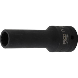 Douille à Choc Longue 20 mm (3/4) - Douze Pans, 17 mm - Puissance et Précision, Acier, Zones Difficiles - D-Work