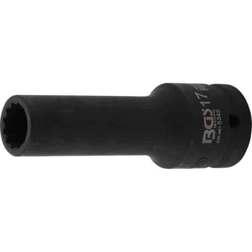 Douille à Choc Longue 20 mm (3/4 ) - Douze Pans, 17 mm - Puissance et Précision - BGS