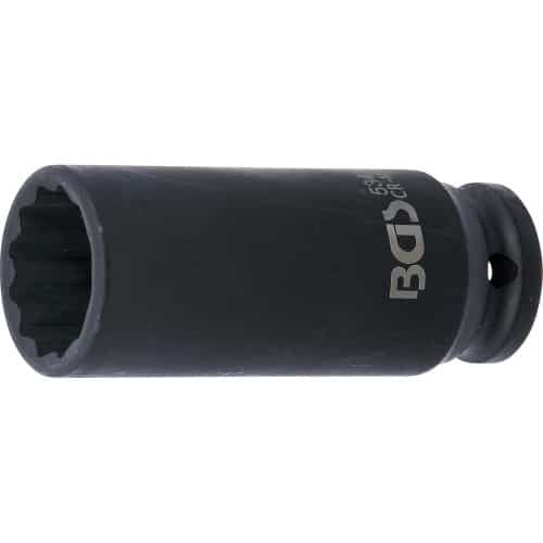 Douille à Choc Longue 12,5 mm (1/2) - 24 mm, Douze Pans, Robuste et Précise, Acier, Zones Difficiles - D-Work
