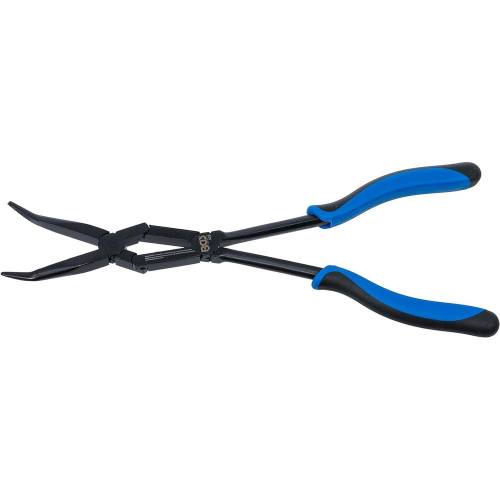Pince à Double Articulation Pointe Coudée 350 mm - Précision et Maniabilité - BGS