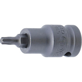 Douille à Embouts à Choc 55 mm - 12,5 mm (1/2 ), Profil Torx T27 - , Résistante et Précise - BGS