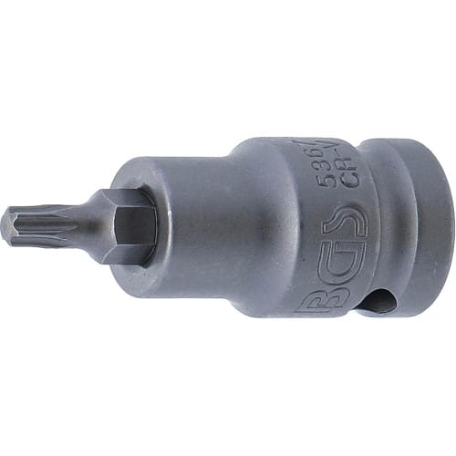 Douille à Embouts à Choc 55 mm - 12,5 mm (1/2), Profil Torx T27 - Résistante et Précise, Acier - D-Work