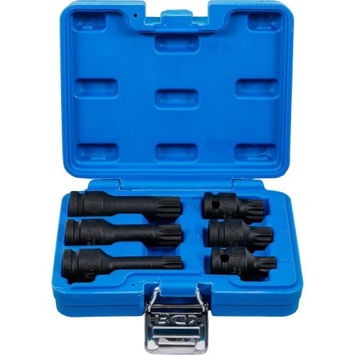 Jeu de Douilles à Embouts à Choc 6 pièces - 12,5 mm (1/2 ), Denture Multiple Intérieure XZN M14-M18 - Résistance et Précis - BGS