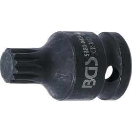 Douille à Embouts à Choc 43 mm - 12,5 mm (1/2 ), Denture Multiple Intérieure XZN M14 - Précision et Robustesse - BGS